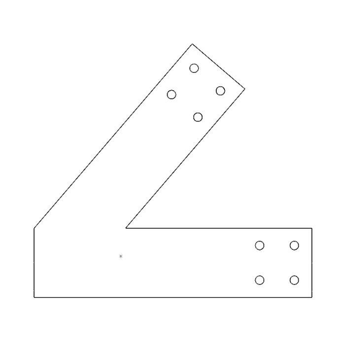 Industrial Style 4x4 Heel Bracket - 14/12 Pitch (2D)