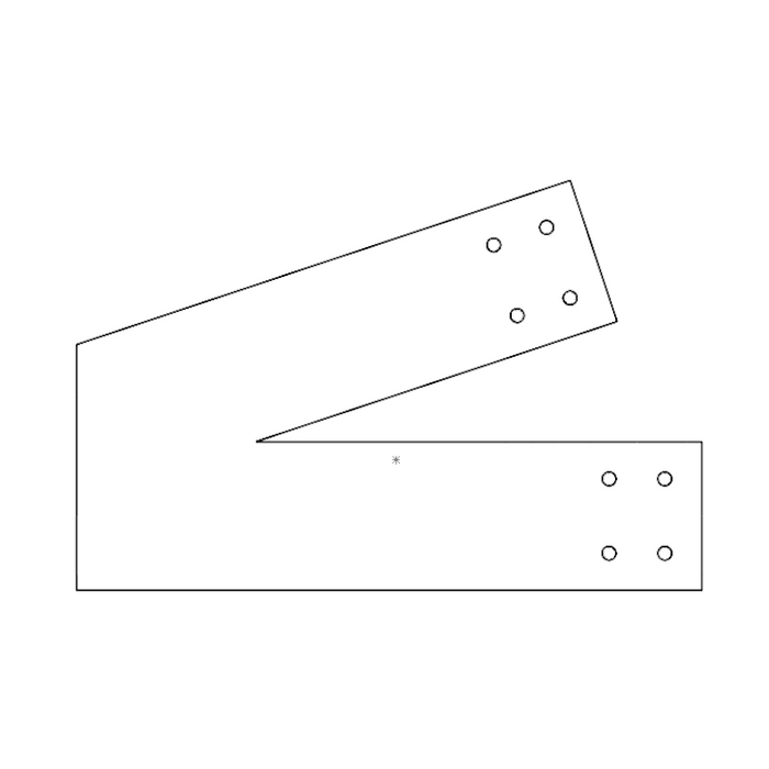 Industrial Style 6x6 Heel Bracket - 4/12 Pitch (2D)