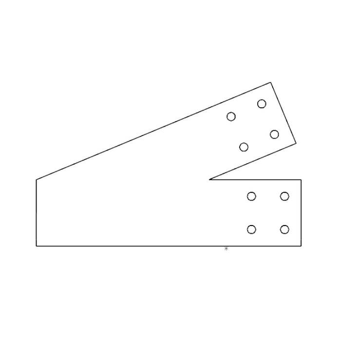 Industrial Style 4x4 Heel Bracket - 5/12 Pitch (2D)