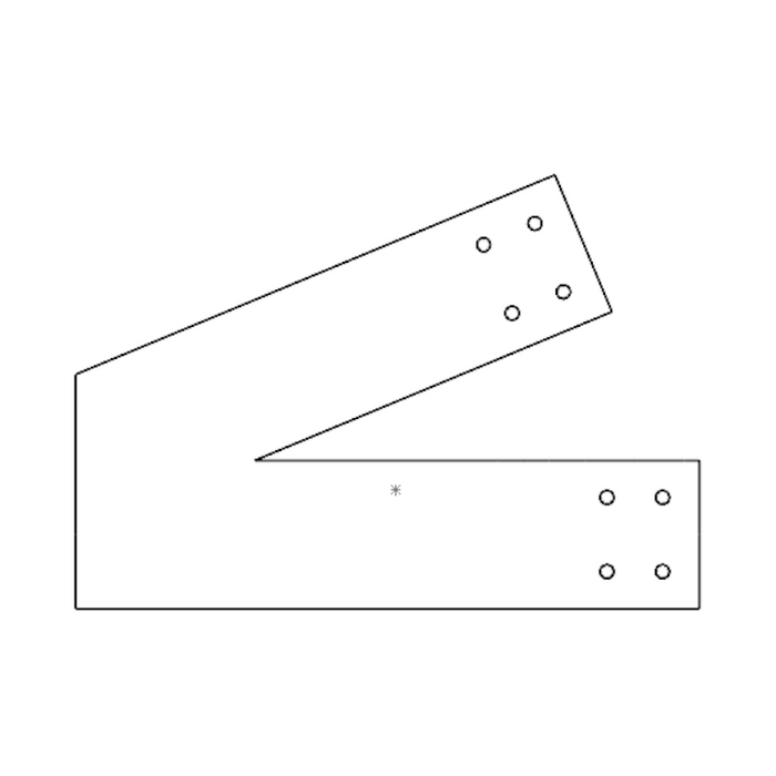 Industrial Style 6x6 Heel Bracket - 5/12 Pitch (2D)