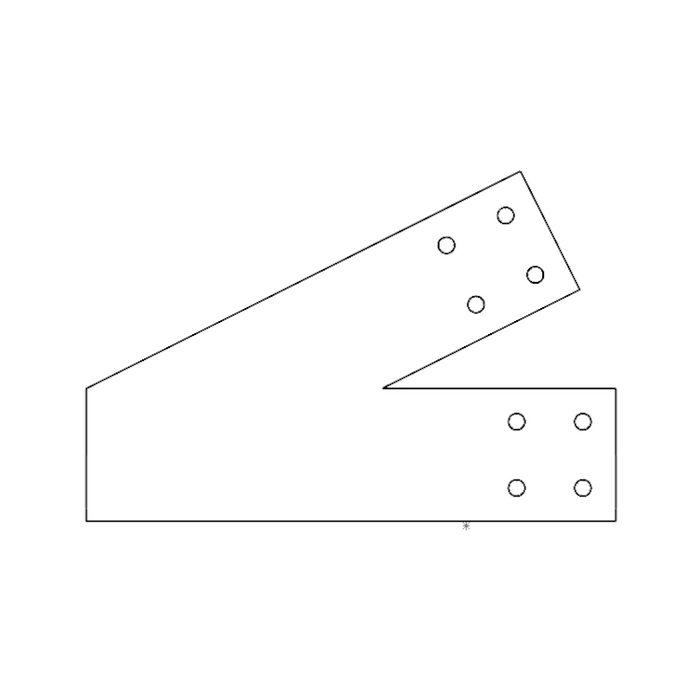 Industrial Style 4x4 Heel Bracket - 6/12 Pitch (2D)