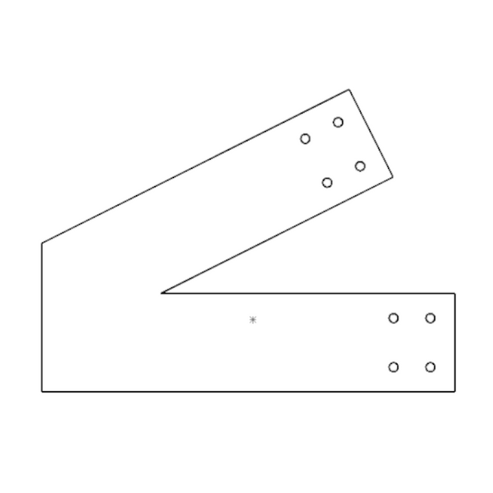 Industrial Style 6x6 Heel Bracket - 6/12 Pitch (2D)