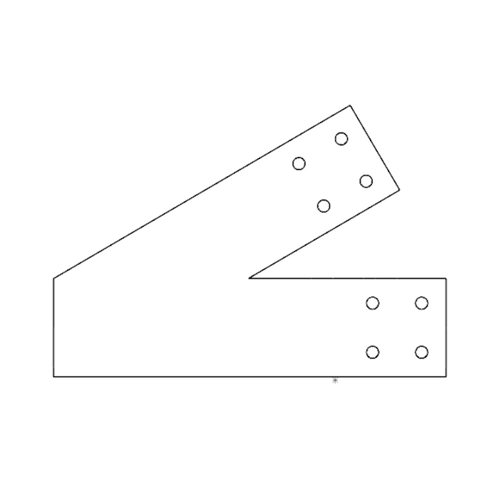Industrial Style 4x4 Heel Bracket - 7/12 Pitch (2D)