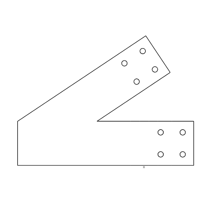Industrial Style 4x4 Heel Bracket - 8/12 Pitch (2D)