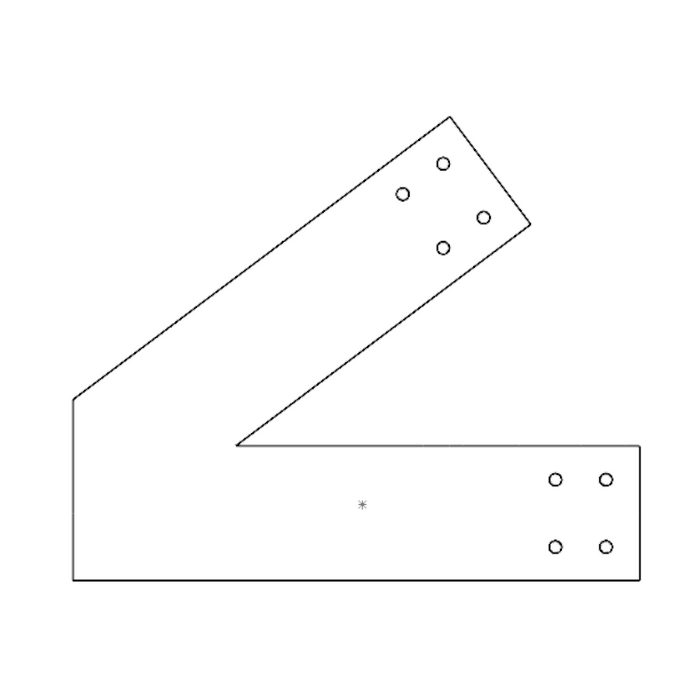 Industrial Style 6x6 Heel Bracket - 9/12 Pitch (2D)