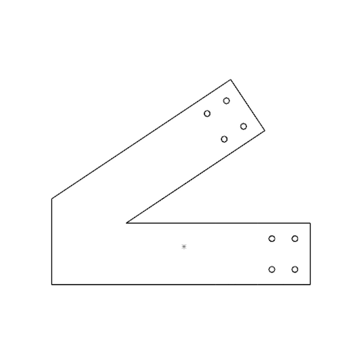 Industrial Style 6x6 Heel Bracket - 8/12 Pitch (2D)
