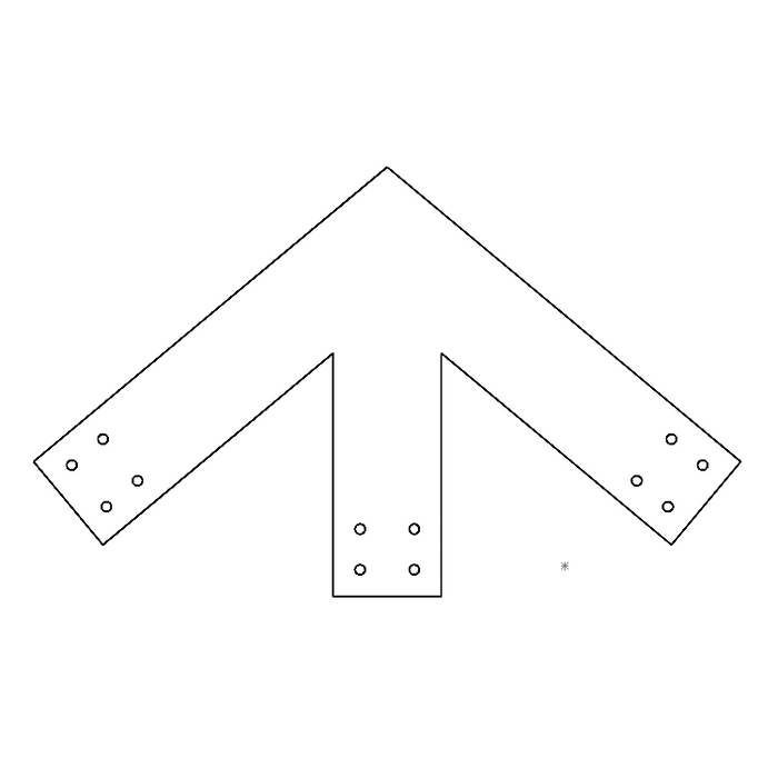 Industrial Style 6x6 Peak Bracket - 10/12 Pitch (2D)