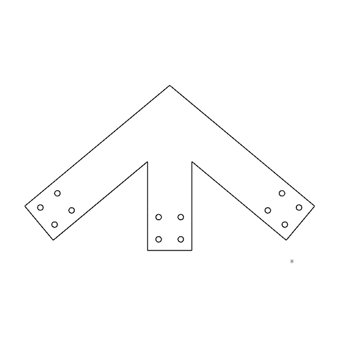 Industrial Style 4x4 Peak Bracket - 11/12 Pitch (2D)