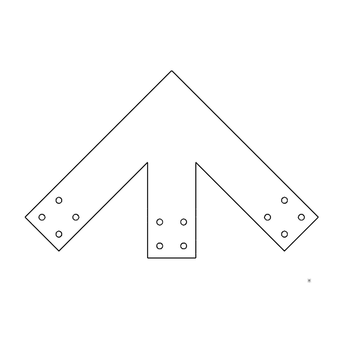 Industrial Style 4x4 Peak Bracket - 12/12 Pitch (2D)