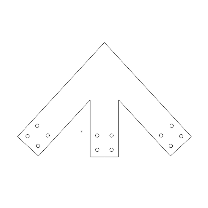 Industrial Style 4x4 Peak Bracket - 13/12 Pitch (2D)