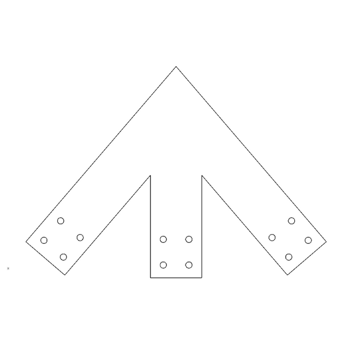 Industrial Style 4x4 Peak Bracket - 14/12 Pitch (2D)