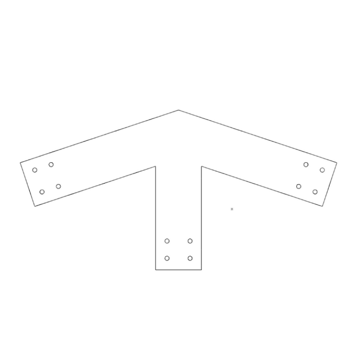 Industrial Style 6x6 Peak Bracket - 4/12 Pitch (2D)