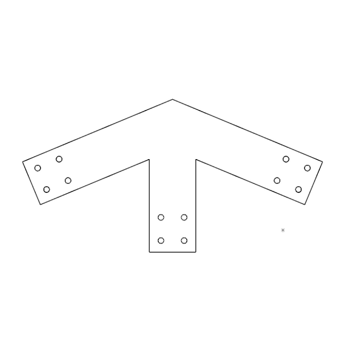 Industrial Style 4x4 Peak Bracket - 5/12 Pitch (2D)