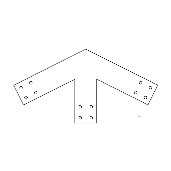 Industrial Style 4x4 Peak Bracket - 6/12 Pitch (2D)