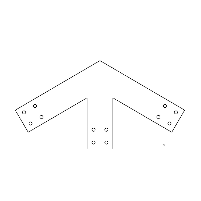 Industrial Style 4x4 Peak Bracket - 7/12 Pitch (2D)