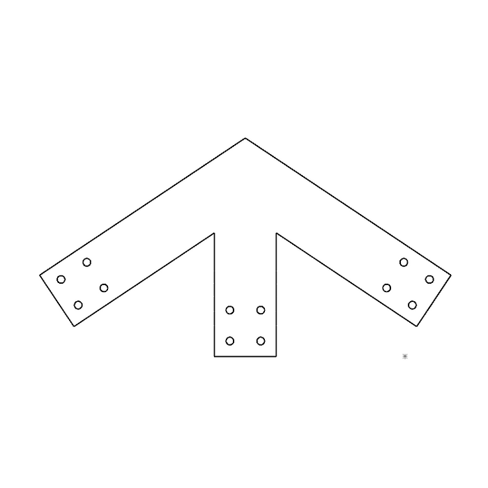 Industrial Style 4x4 Peak Bracket - 8/12 Pitch (2D)