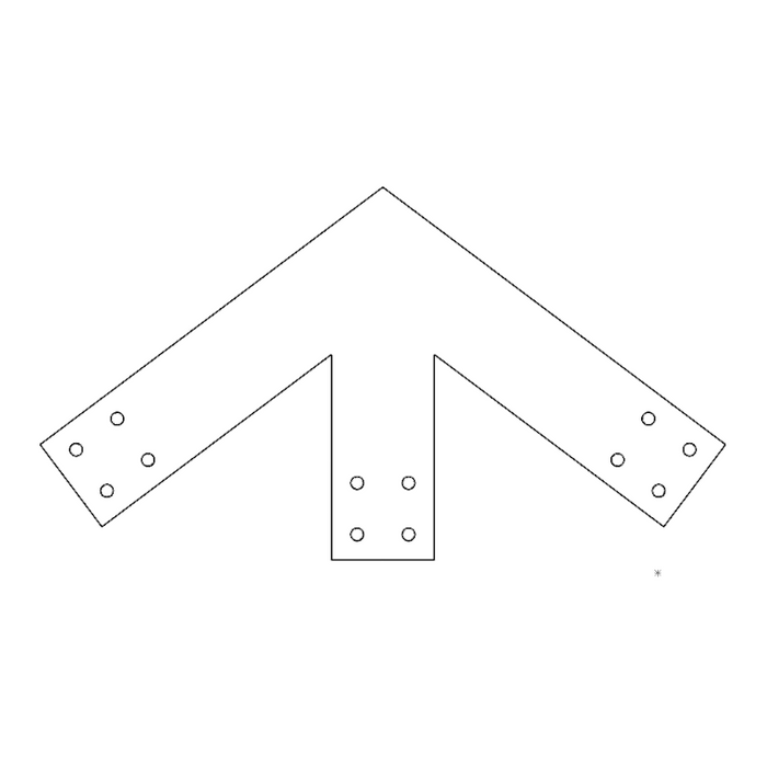 Industrial Style 4x4 Peak Bracket - 9/12 Pitch (2D)