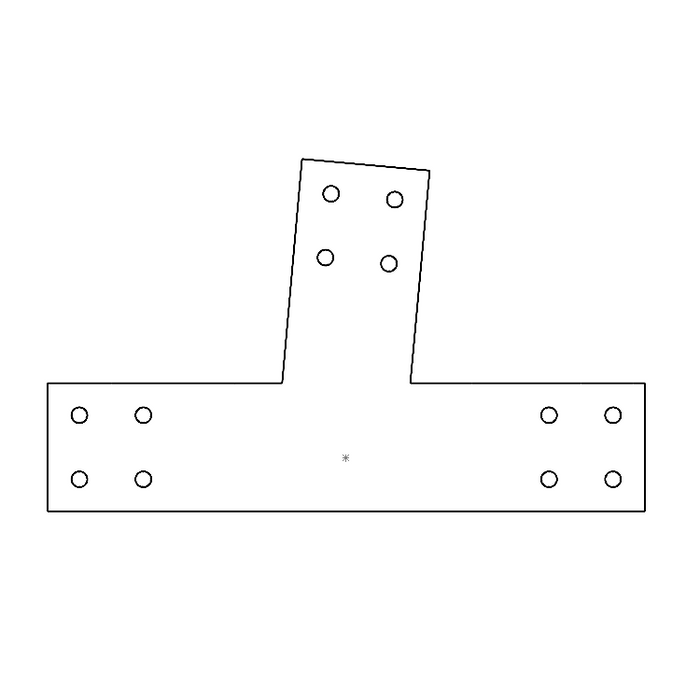 Industrial Style 4x4 Angled T Bracket - 10/12 Pitch (2D)