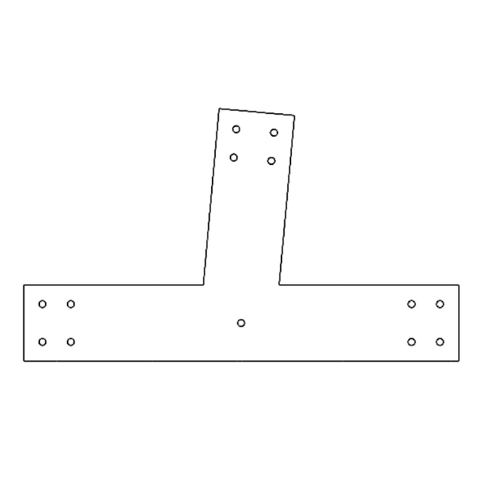 Industrial Style 6x6 Angled T Bracket - 10/12 Pitch (2D)
