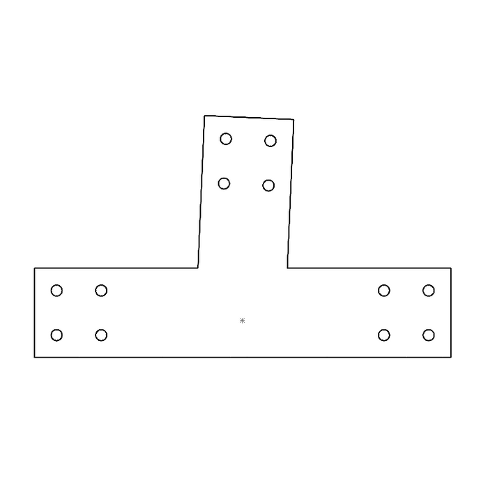 Industrial Style 4x4 Angled T Bracket - 11/12 Pitch (2D)