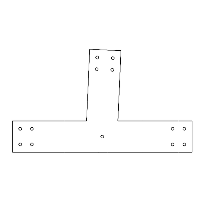 Industrial Style 6x6 Angled T Bracket - 11/12 Pitch (2D)