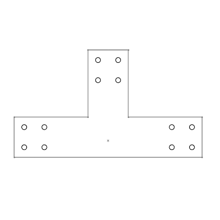 Industrial Style 4x4 Angled T Bracket - 12/12 Pitch (2D)