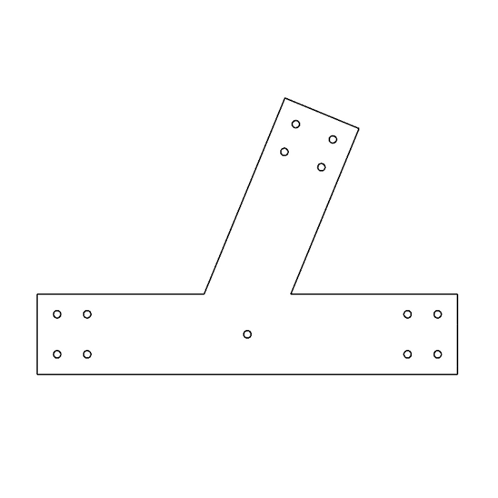 Industrial Style 6x6 Angled T Bracket - 5/12 Pitch (2D)