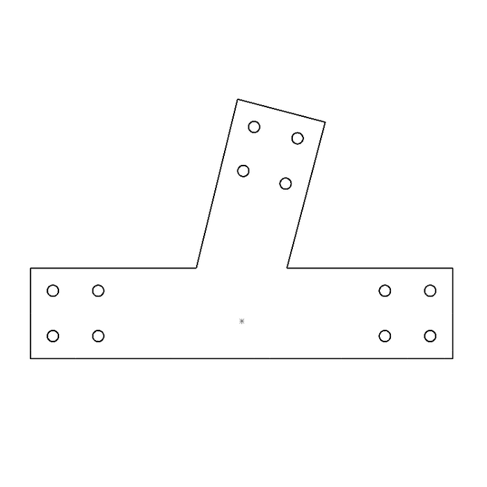 Industrial Style 4x4 Angled T Bracket - 7/12 Pitch (2D)