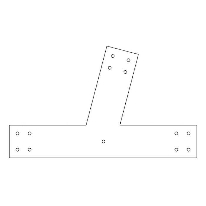 Industrial Style 6x6 Angled T Bracket - 7/12 Pitch (2D)