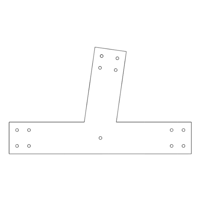Industrial Style 6x6 Angled T Bracket - 9/12 Pitch (2D)