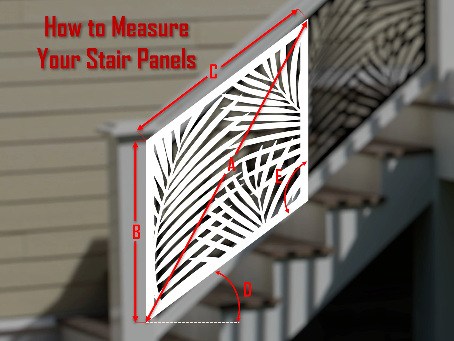 Palm Leaves Stair Railing Panel Insert - Madison Iron and Wood