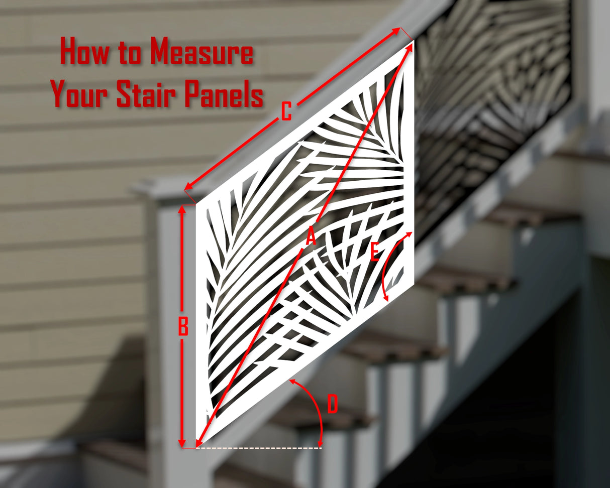 Palm Leaves Stair Railing Panel Insert - Madison Iron and Wood