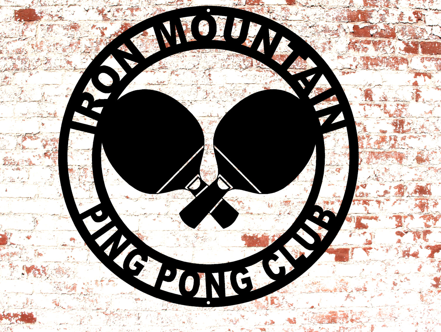 Ping Pong Personalized Metal Sign -  Two Lines - Madison Iron and Wood