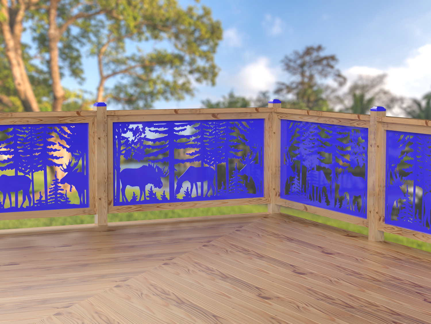 80"x30" - Moose Landscape Fence/Gate Panel Insert - Madison Iron and Wood