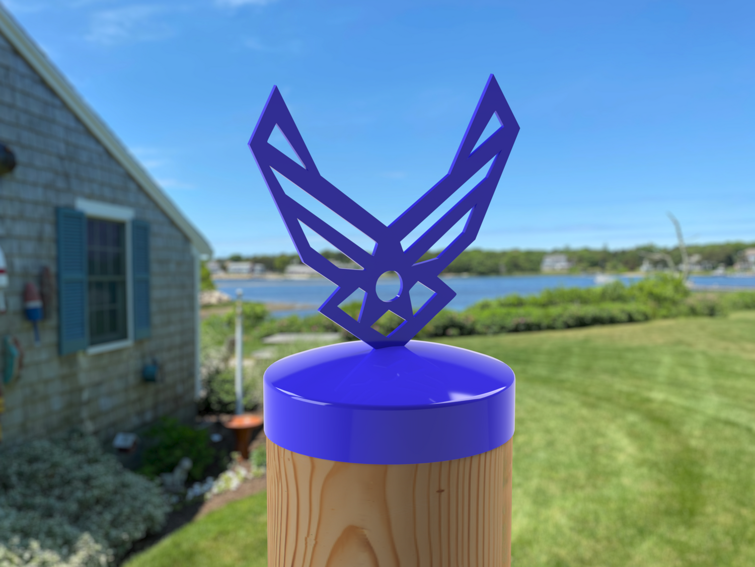 Airforce Logo, Round Post Cap (4x4 Round Post Size) - Madison Iron and Wood