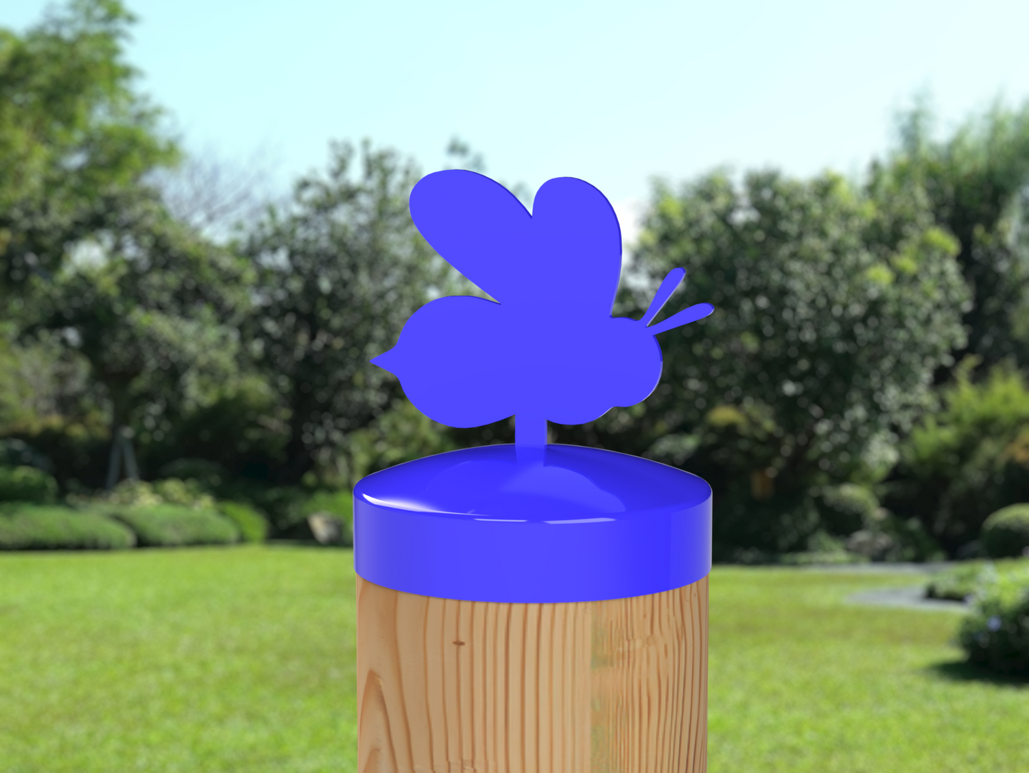 Bee, Round Post Cap (4x4 Round Post Size) - Madison Iron and Wood