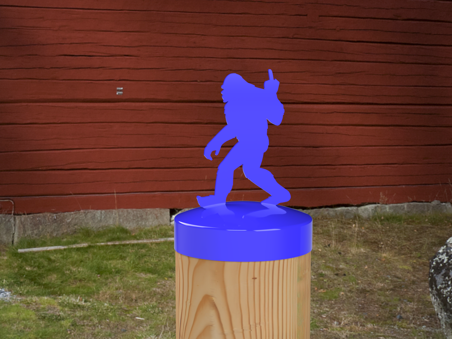 Bigfoot Middle Finger, Round Post Cap (4x4 Round Post Size) - Madison Iron and Wood