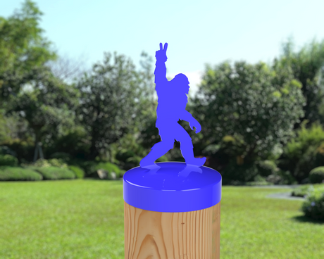 Bigfoot Peace Sign, Round Post Cap (4x4 Round Post Size) - Madison Iron and Wood