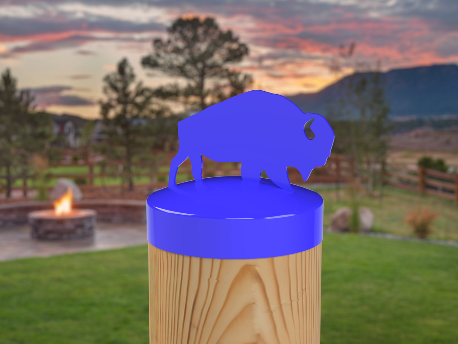 Buffalo, Round Post Cap (4x4 Round Post Size) - Madison Iron and Wood