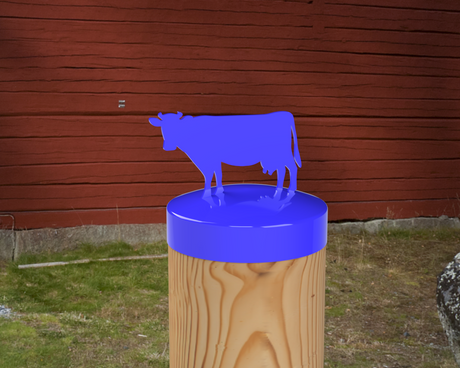 Cow, Round Post Cap (4x4 Round Post Size) - Madison Iron and Wood