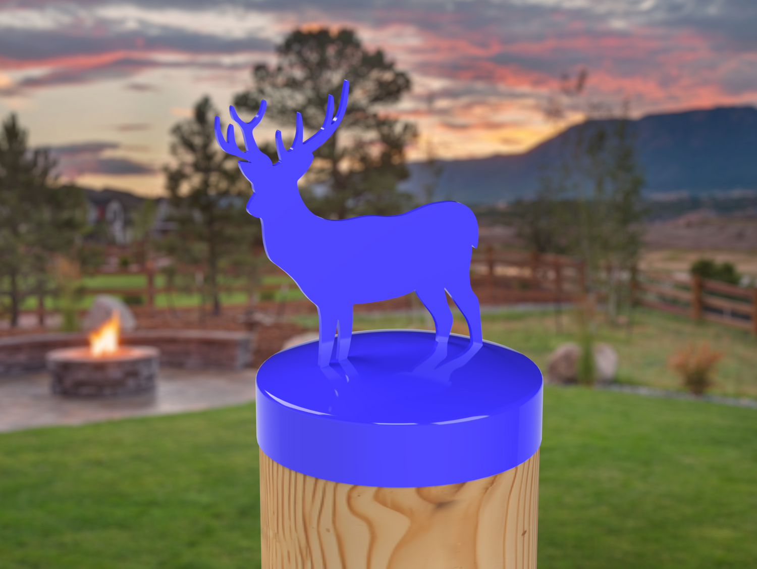 Deer, Round Post Cap (4x4 Round Post Size) - Madison Iron and Wood