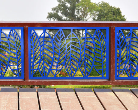 80"x30" - Modern Style Leaves Fence/Gate Panel Insert - Madison Iron and Wood