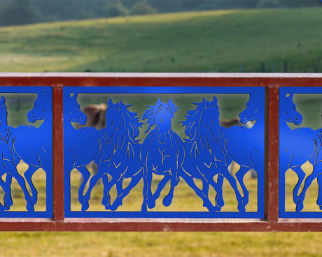 Horses Trotting Fence/Gate Panel Insert