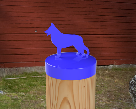 German Shepherd, Round Post Cap (4x4 Round Post Size) - Madison Iron and Wood