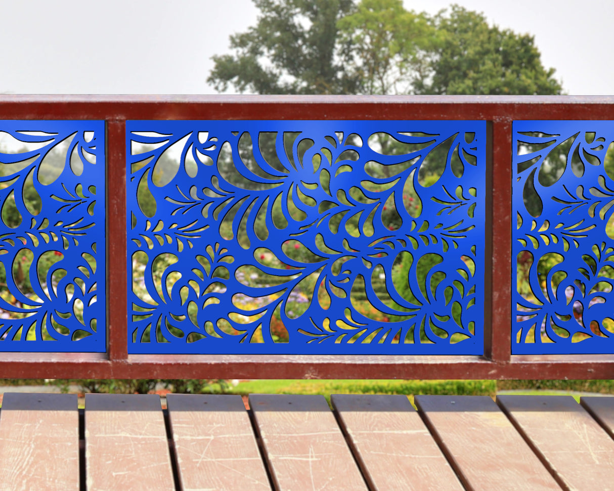 80"x30" - Budding Leaf Pattern Fence/Gate Panel Insert - Madison Iron and Wood