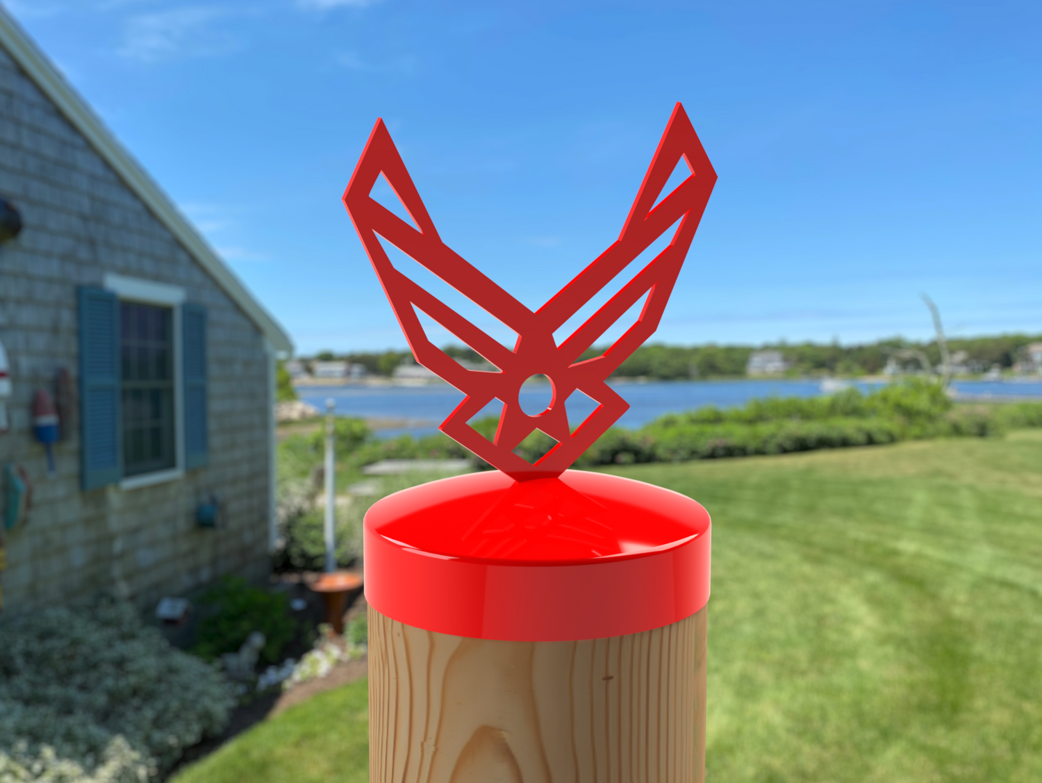 Airforce Logo, Round Post Cap (4x4 Round Post Size) - Madison Iron and Wood