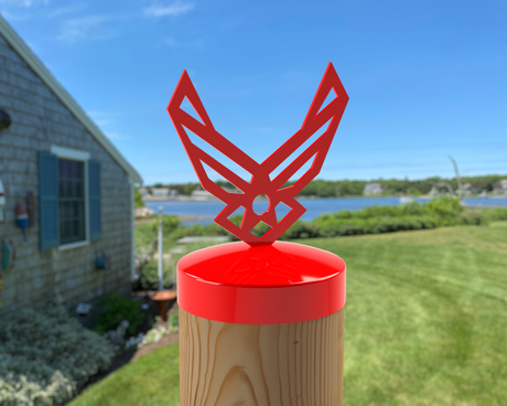 Airforce Logo, Round Post Cap (4x4 Round Post Size) - Madison Iron and Wood