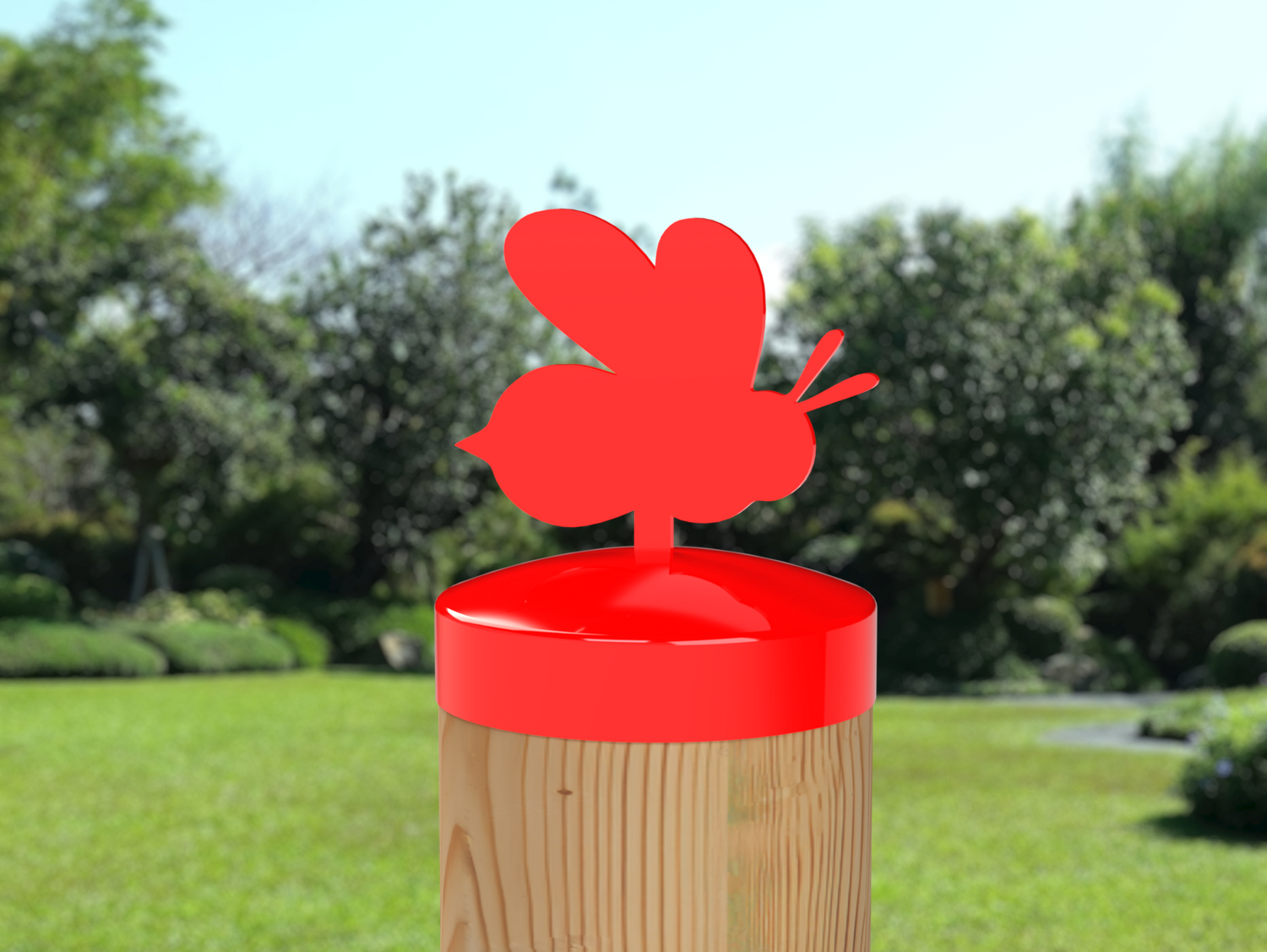 Bee, Round Post Cap (4x4 Round Post Size) - Madison Iron and Wood