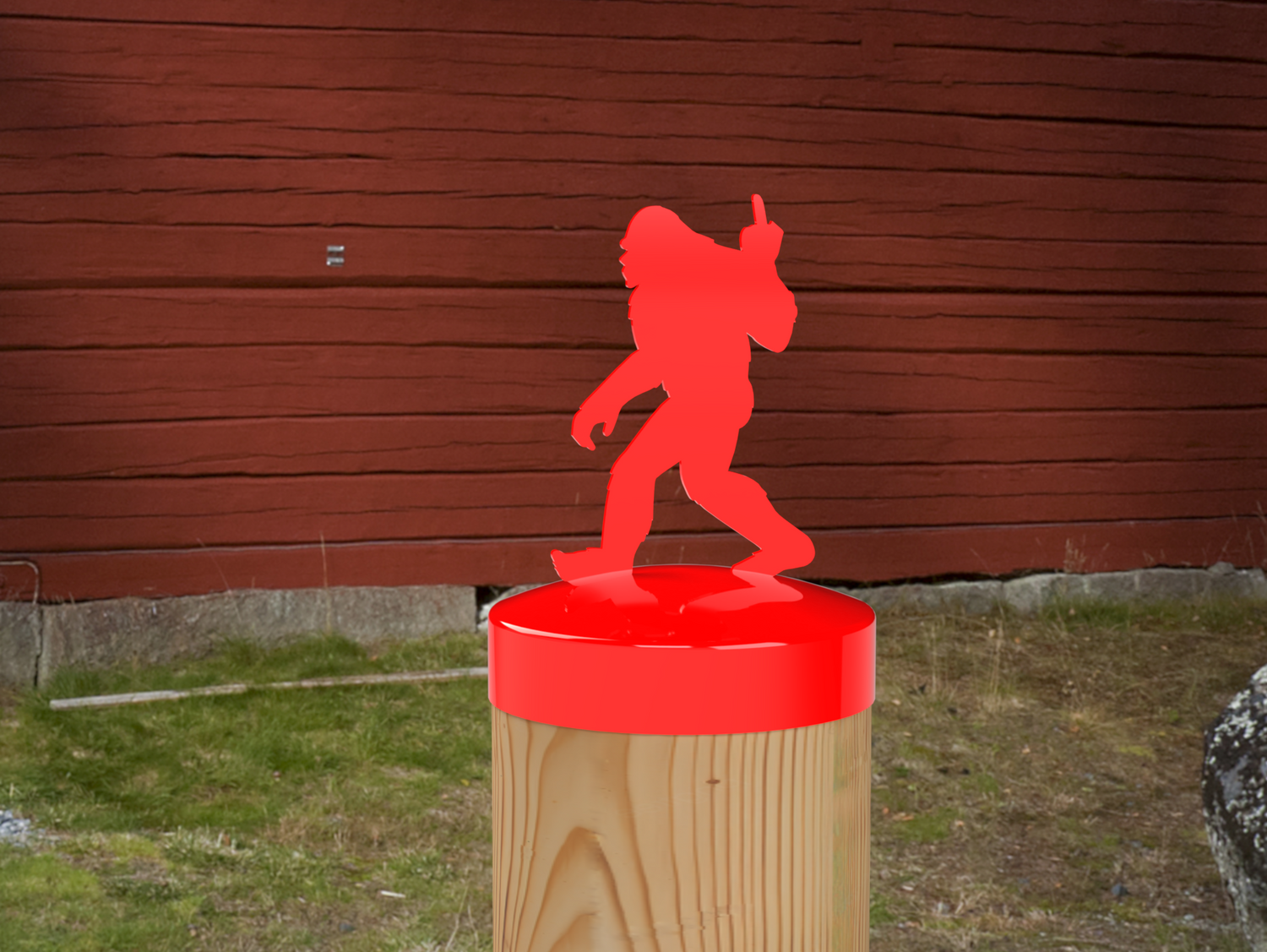 Bigfoot Middle Finger, Round Post Cap (4x4 Round Post Size) - Madison Iron and Wood