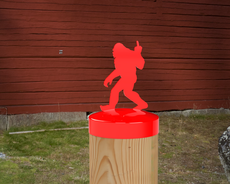 Bigfoot Middle Finger, Round Post Cap (4x4 Round Post Size) - Madison Iron and Wood